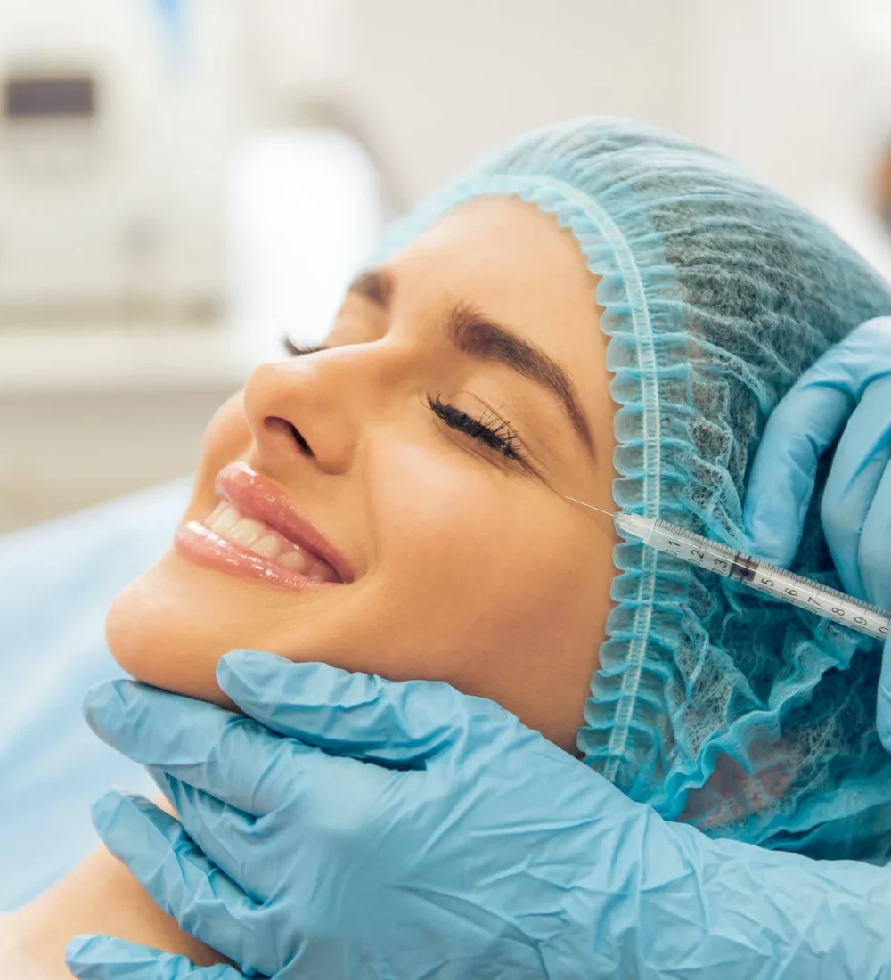 Woman receiving specialized treatment from a plastic surgeon